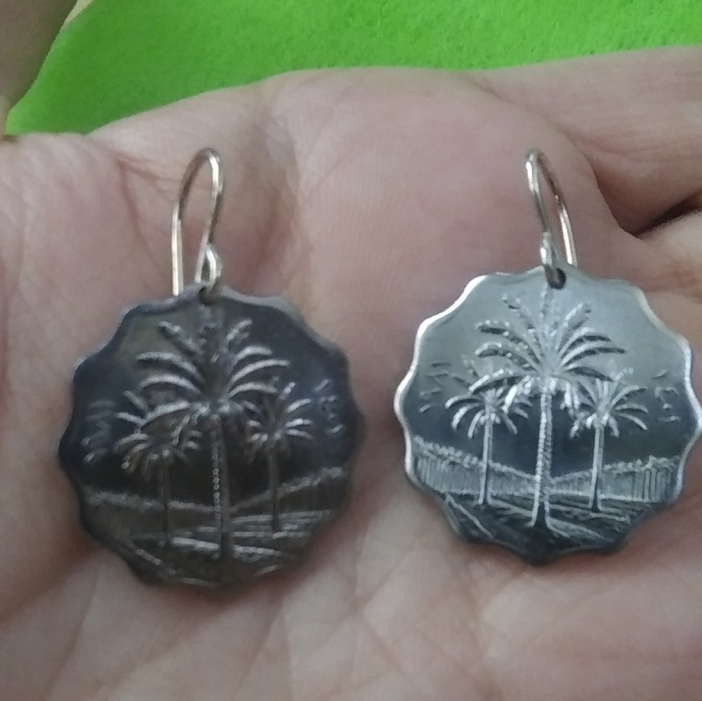 Iraqi Palm Coin Earring Set